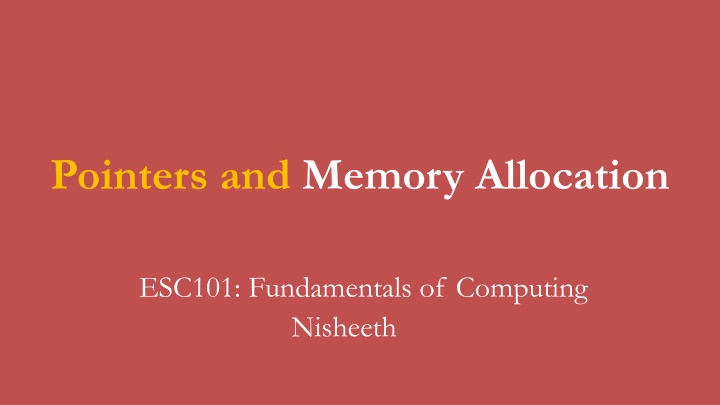pointers and memory allocation