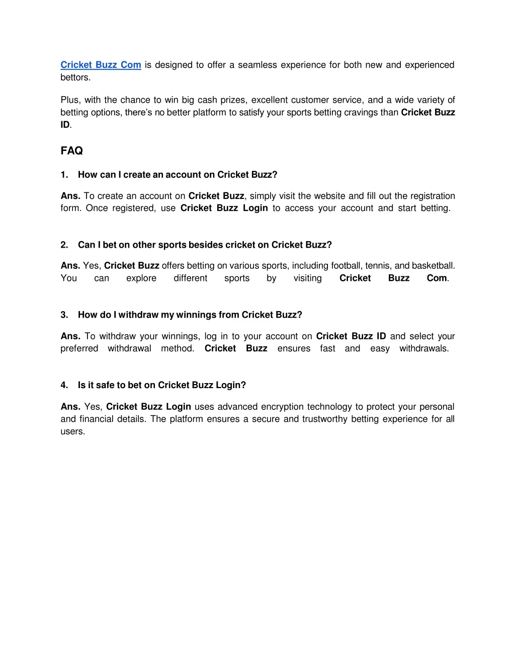 cricket buzz com is designed to offer a seamless