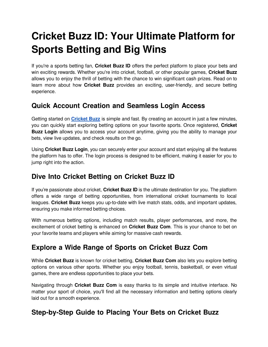 cricket buzz id your ultimate platform for sports