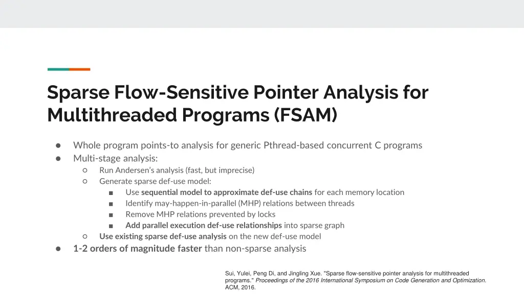 sparse flow sensitive pointer analysis