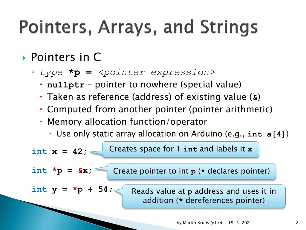 pointers in c type p pointer expression nullptr