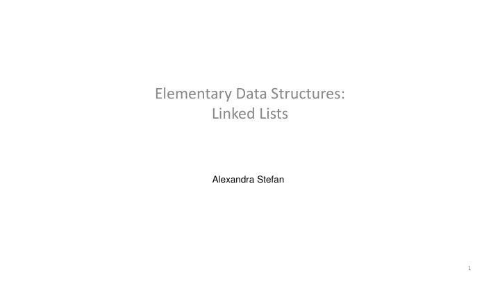 elementary data structures linked lists