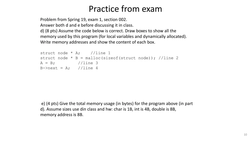 practice from exam