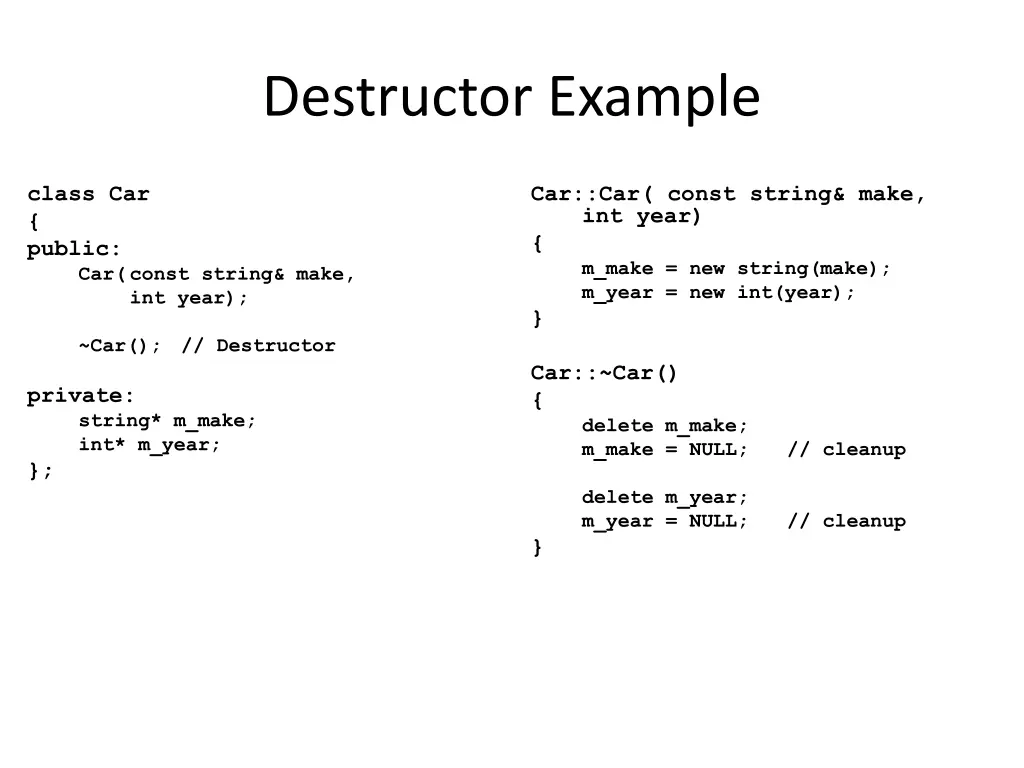 destructor example