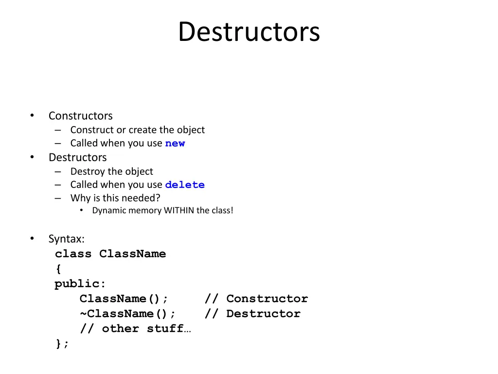 destructors