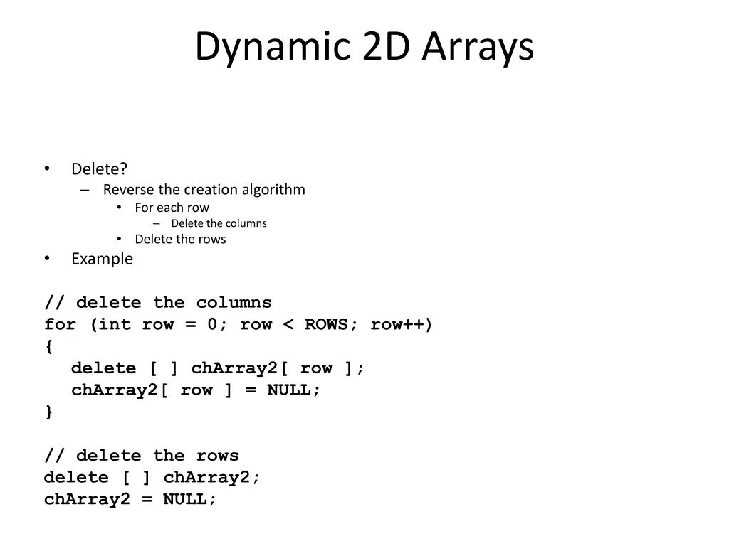 dynamic 2d arrays 1