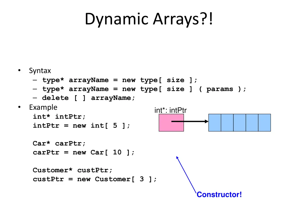 dynamic arrays