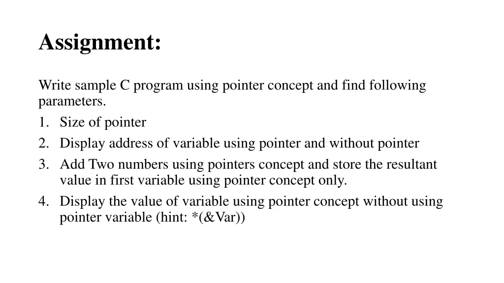 assignment