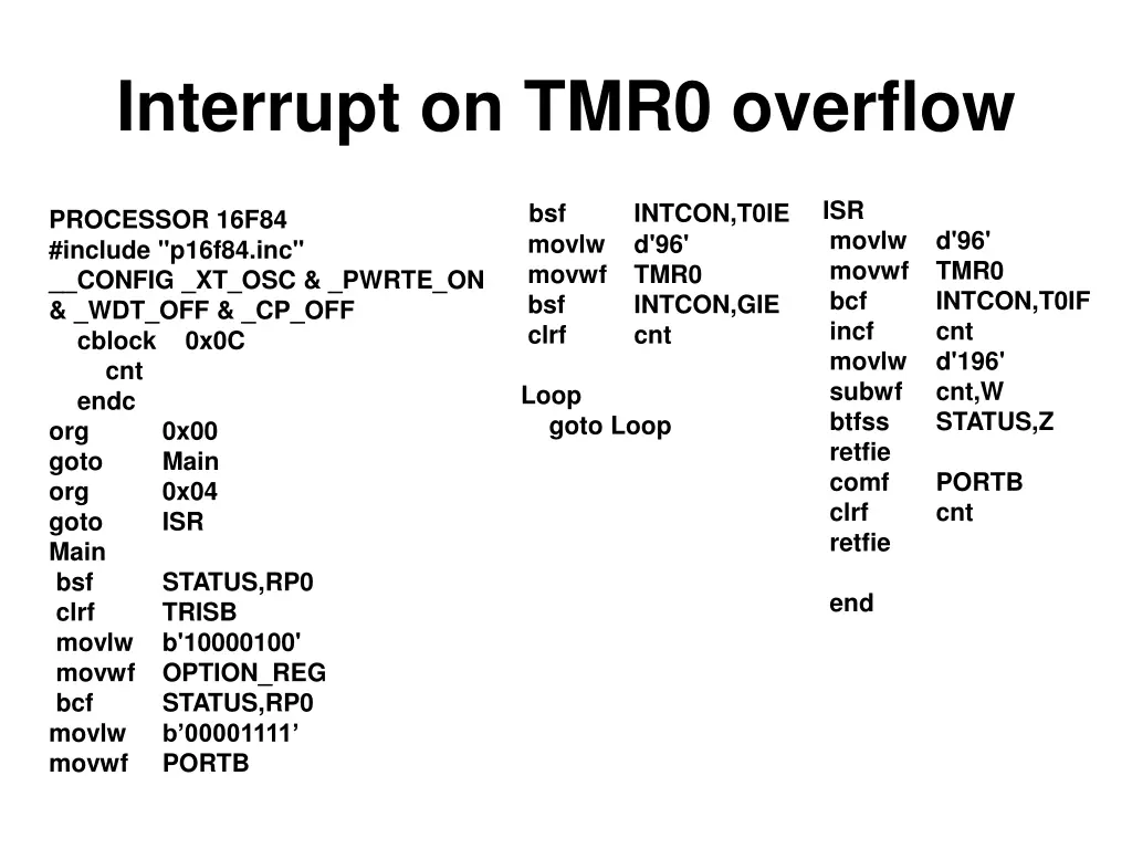 interrupt on tmr0 overflow 1