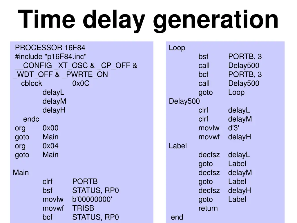 time delay generation 1