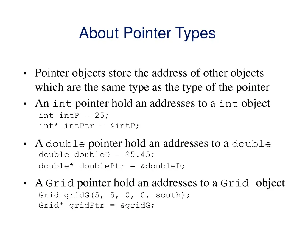about pointer types