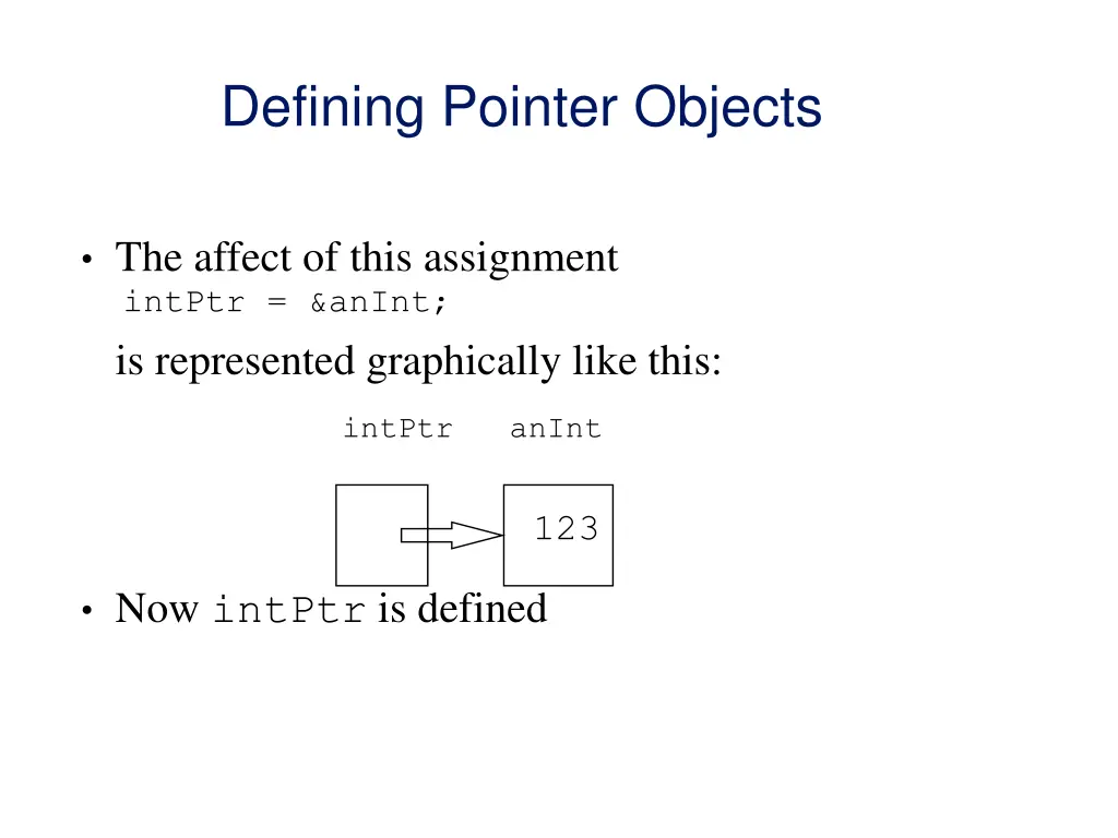 defining pointer objects