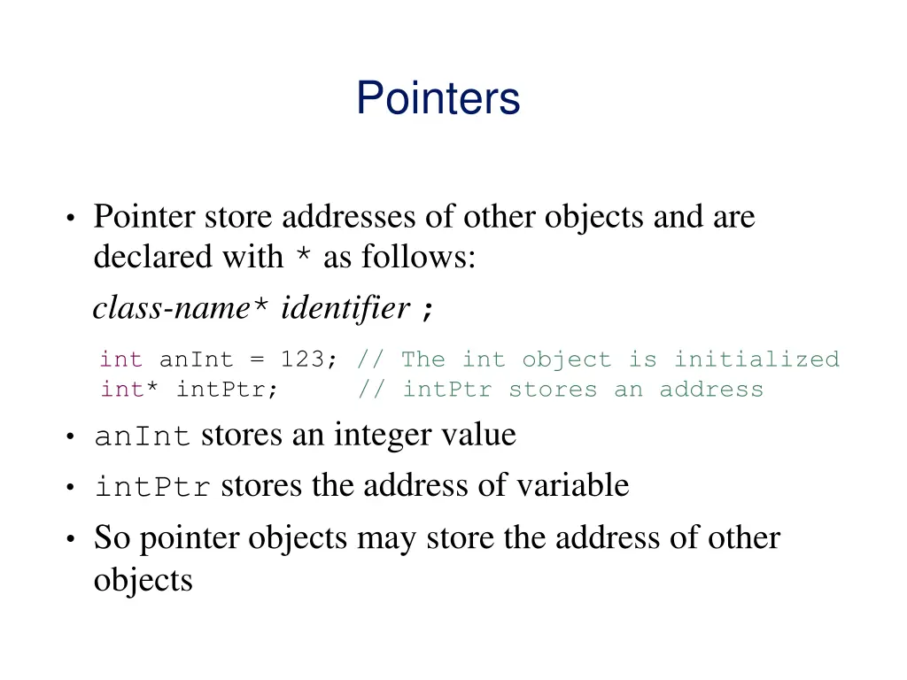pointers