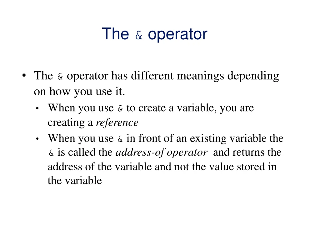 the operator
