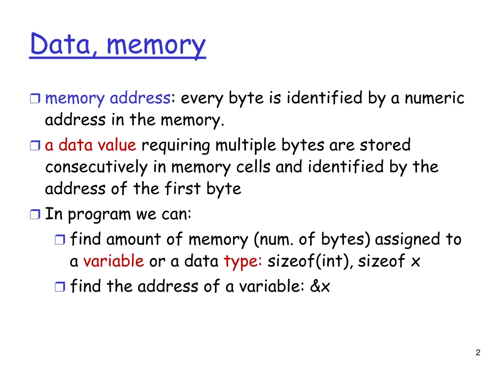 data memory