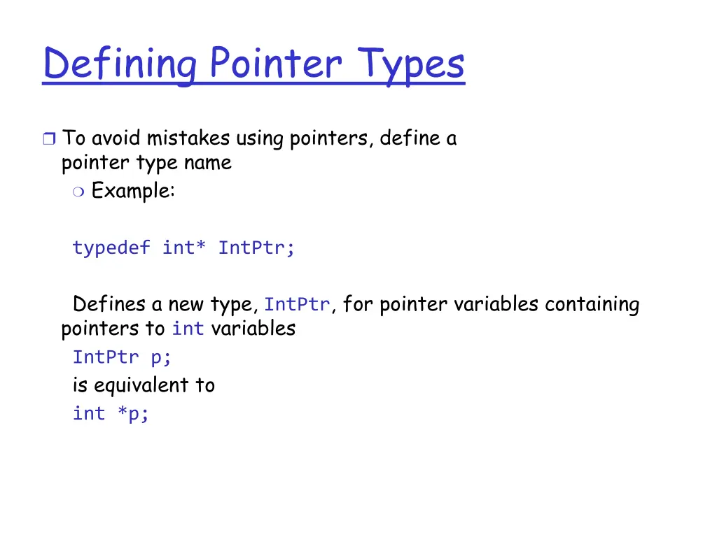 defining pointer types