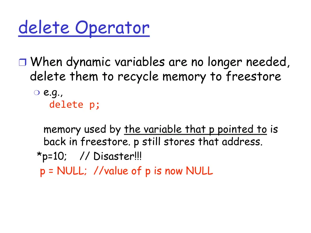 delete operator