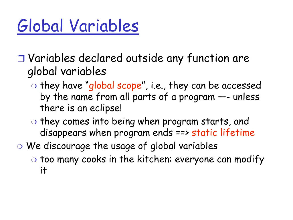 global variables