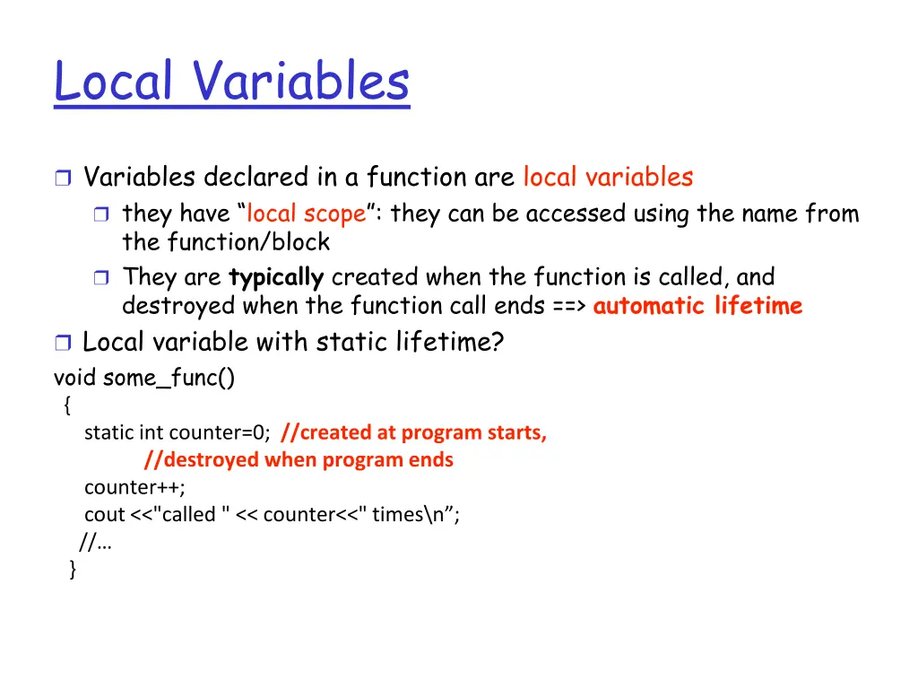 local variables