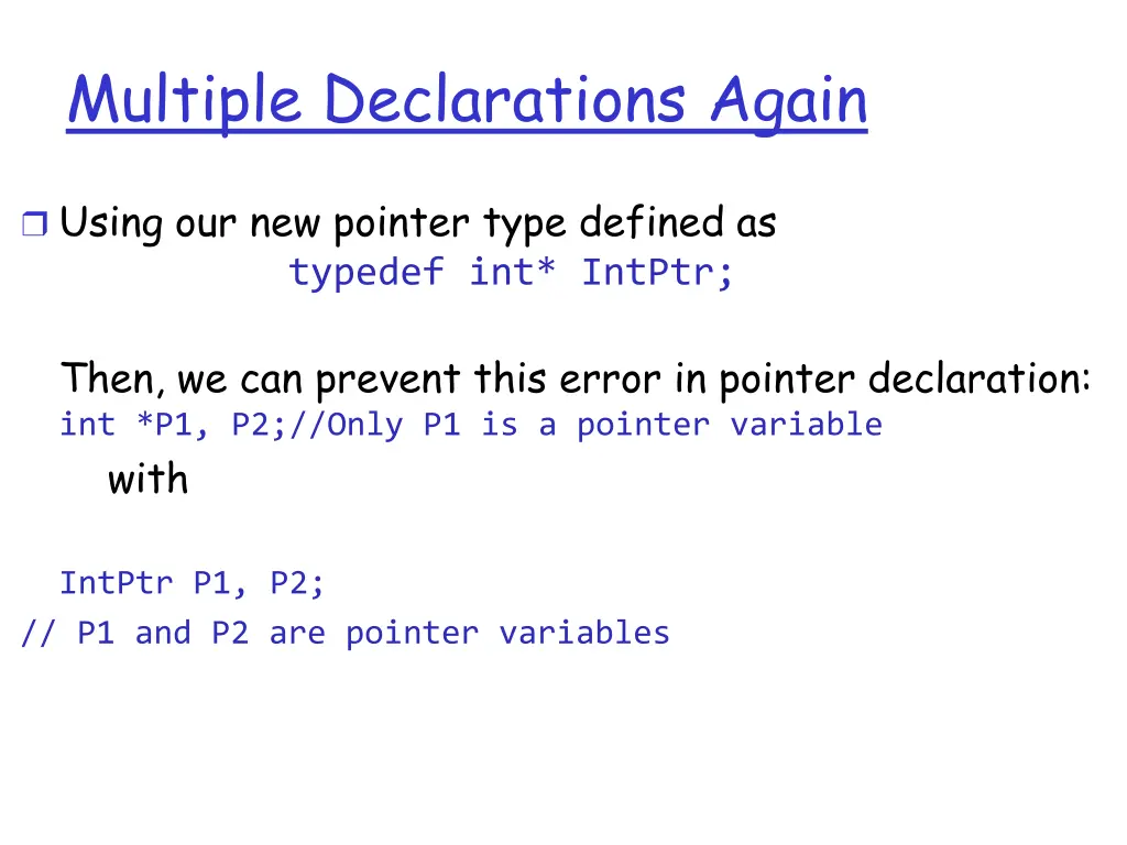 multiple declarations again