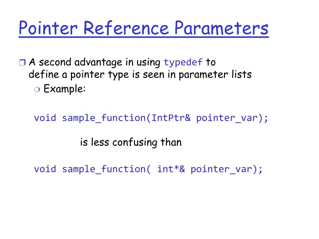 pointer reference parameters