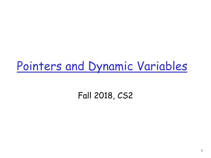 pointers and dynamic variables