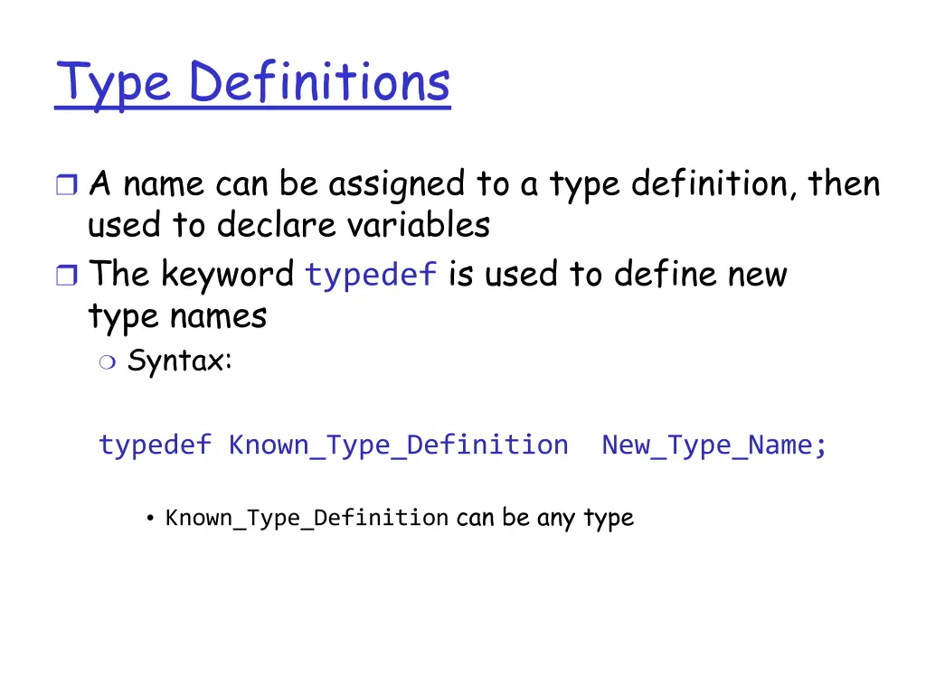 type definitions