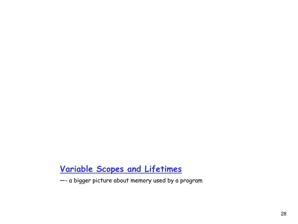 variable scopes and lifetimes a bigger picture