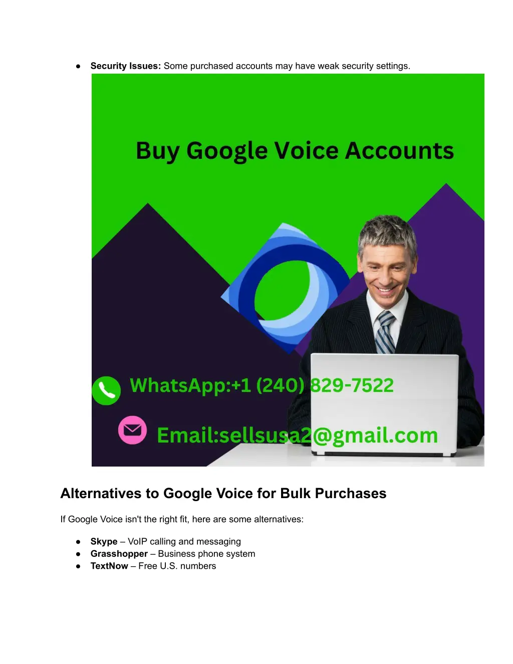 security issues some purchased accounts may have