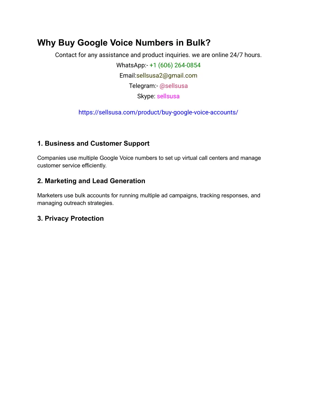 why buy google voice numbers in bulk