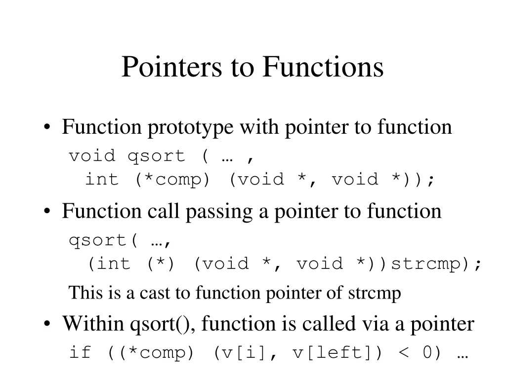 pointers to functions