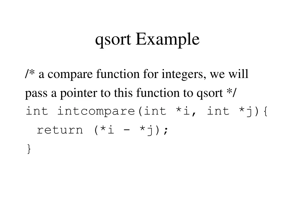 qsort example