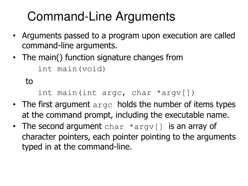command line arguments 1