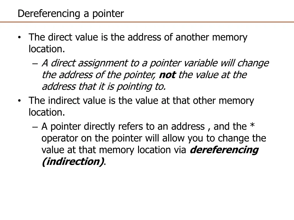 dereferencing a pointer 1