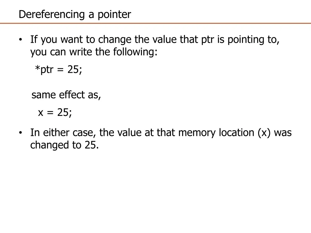 dereferencing a pointer
