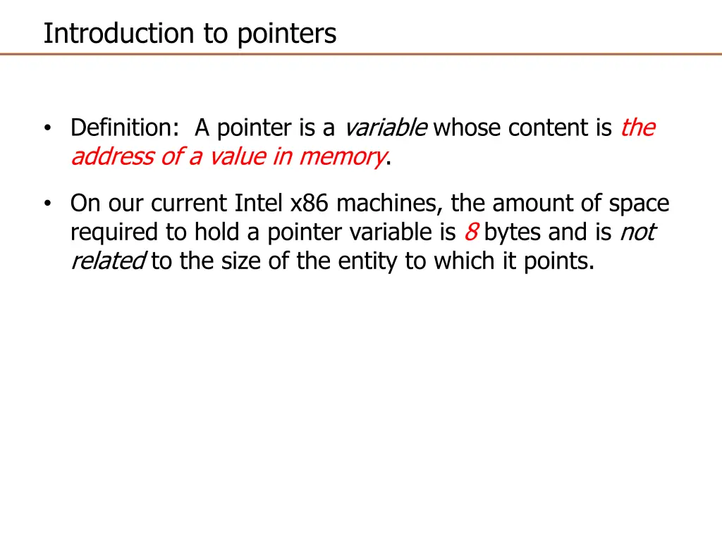 introduction to pointers