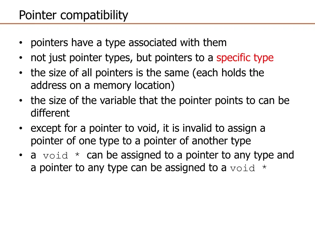 pointer compatibility