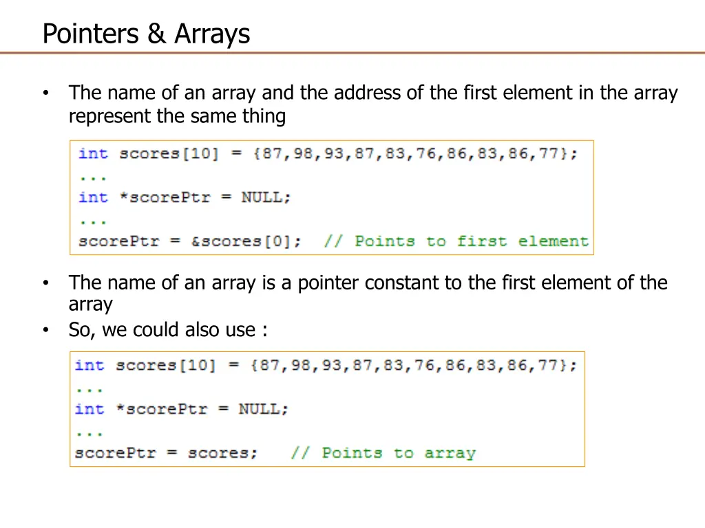 pointers arrays 2