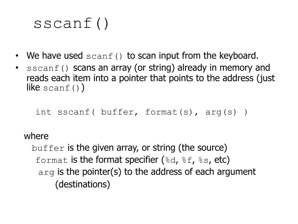 sscanf