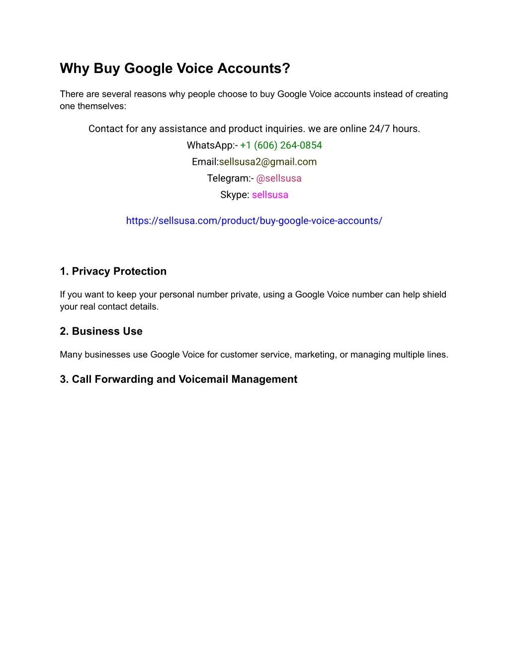 why buy google voice accounts
