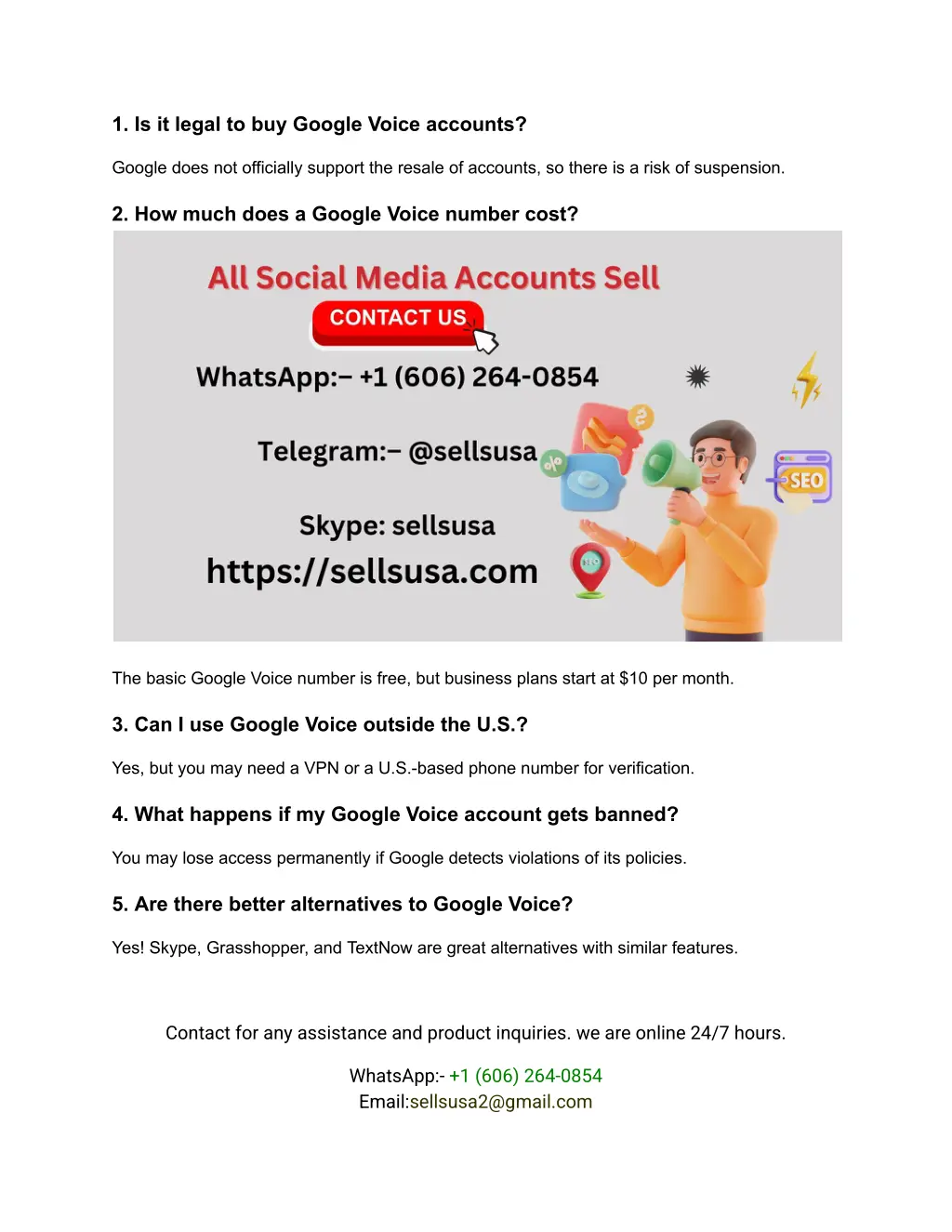 1 is it legal to buy google voice accounts