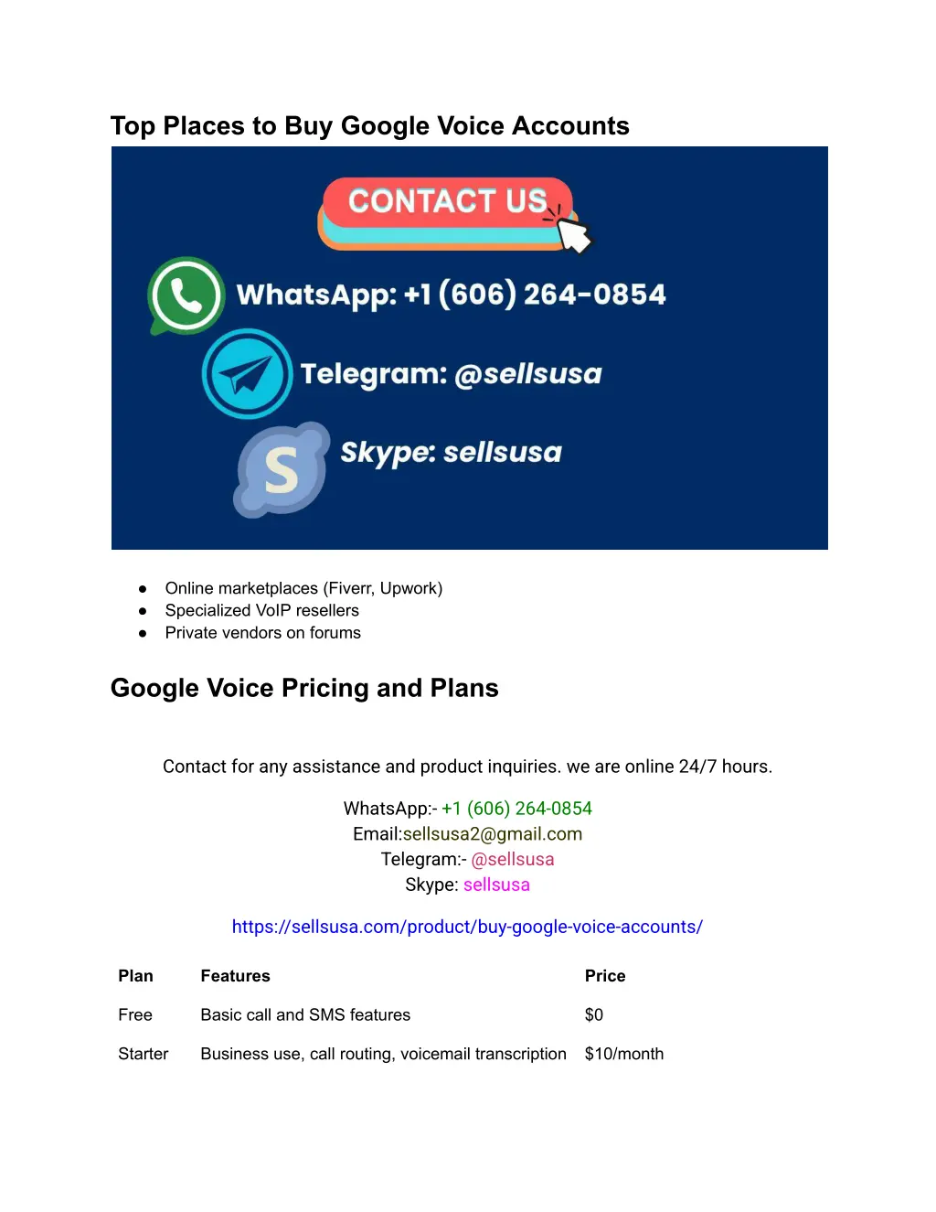 top places to buy google voice accounts