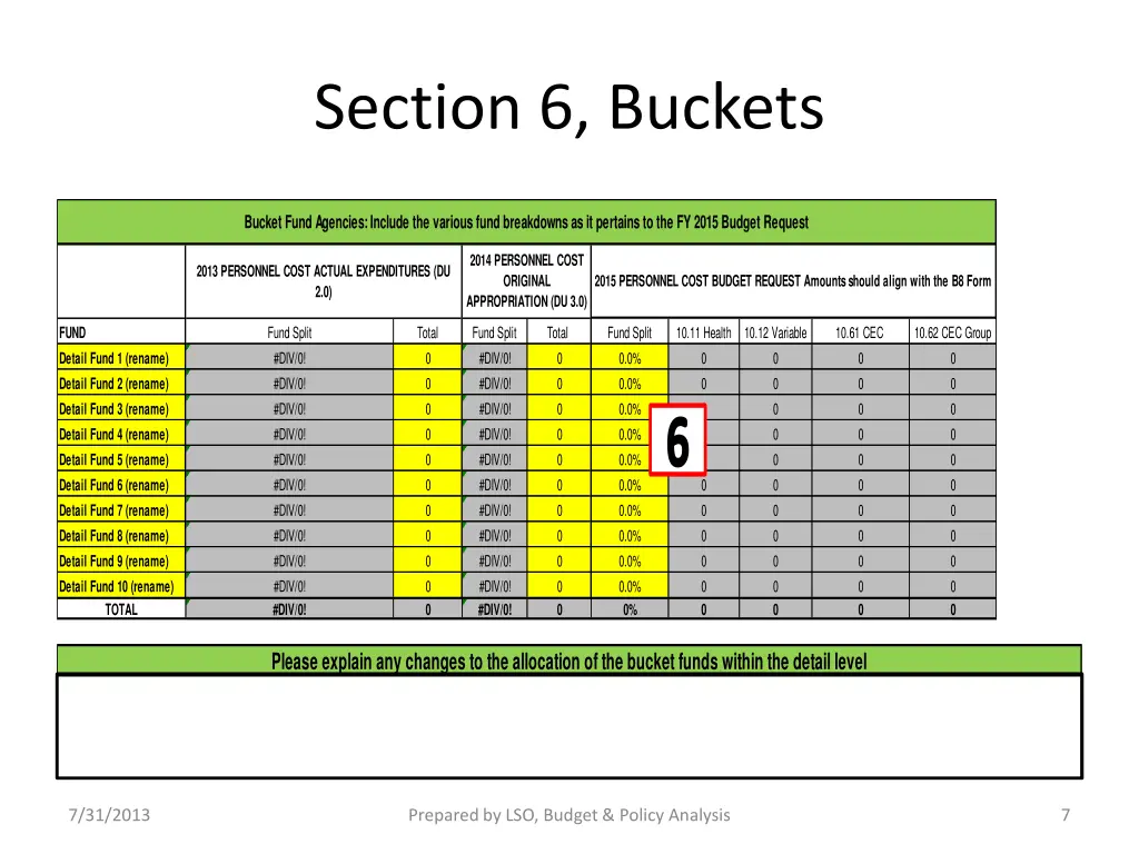section 6 buckets