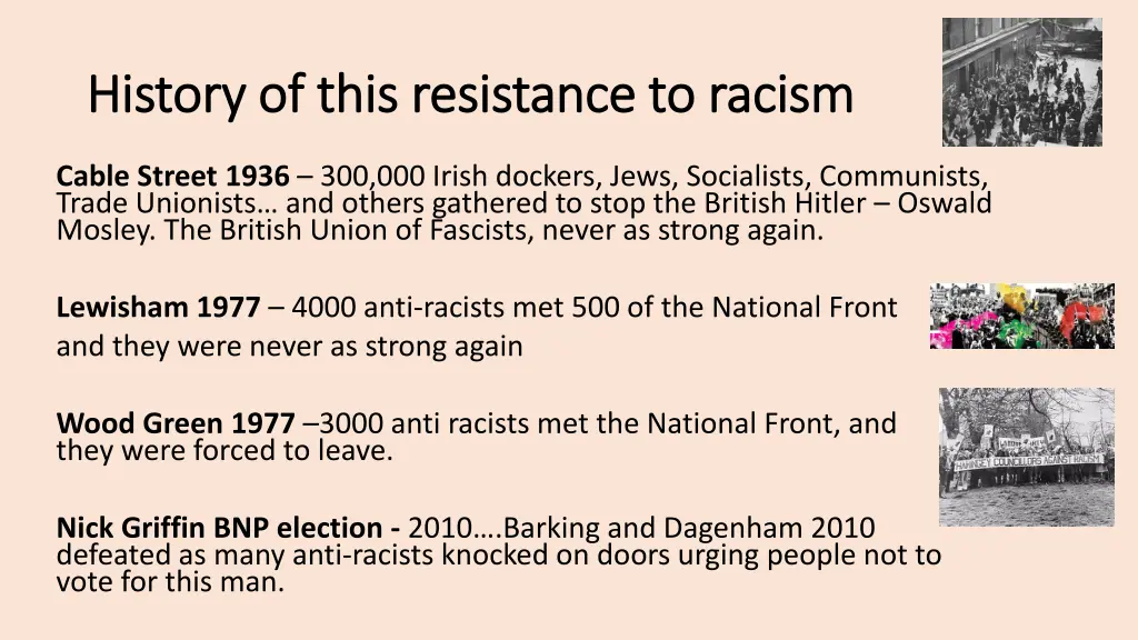 history of this resistance to racism history
