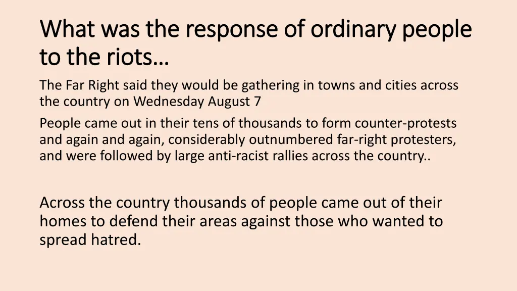 what was the response of ordinary people what