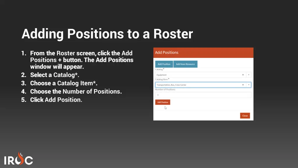 adding positions to a roster
