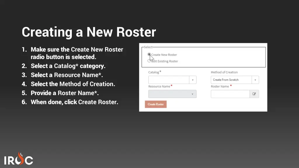 creating a new roster