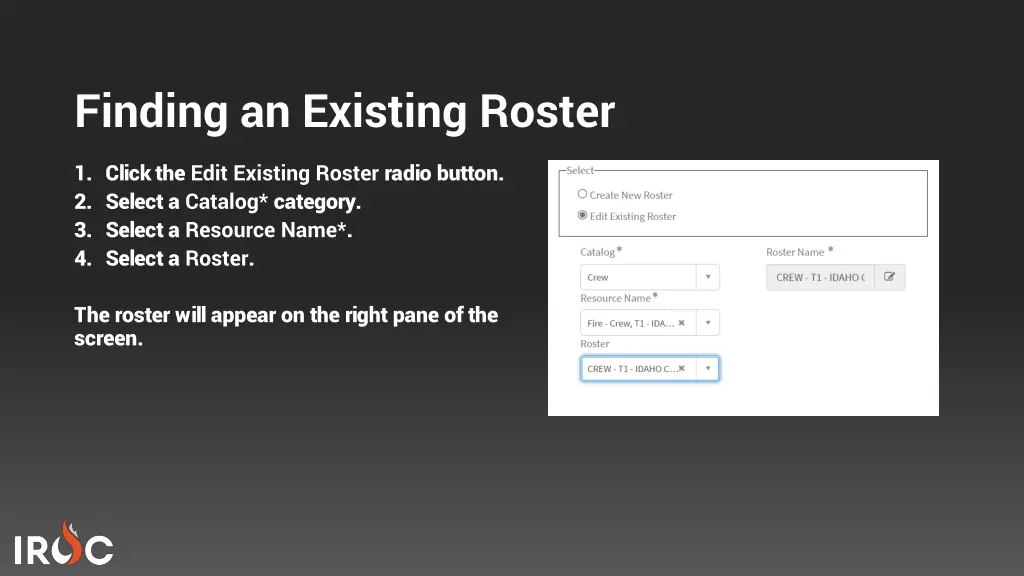 finding an existing roster