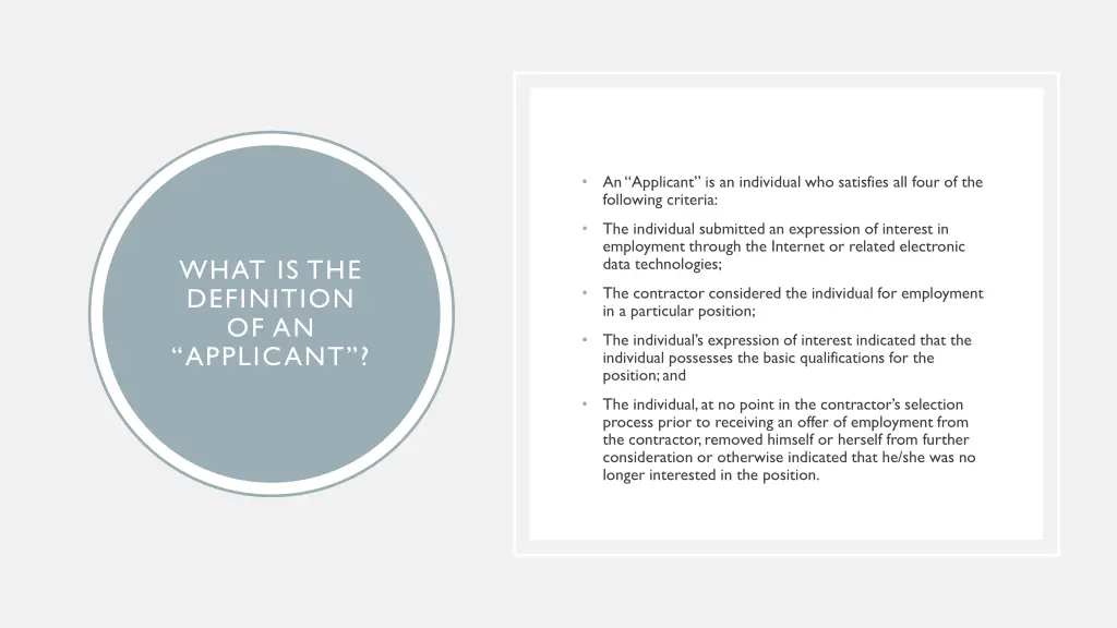 an applicant is an individual who satisfies