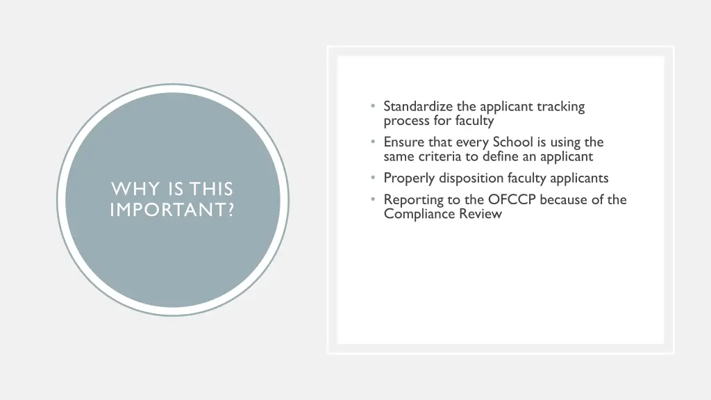 standardize the applicant tracking process